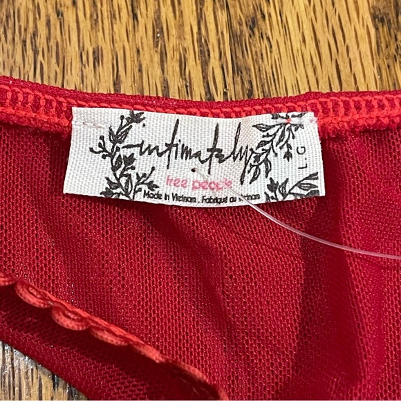 NWT Free People Intimately Spellbound Strapless Bodysuit in Cherry Combo - Picture 8 of 16